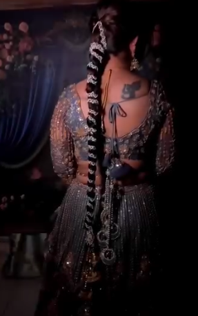 Long bridal braid hairstyle